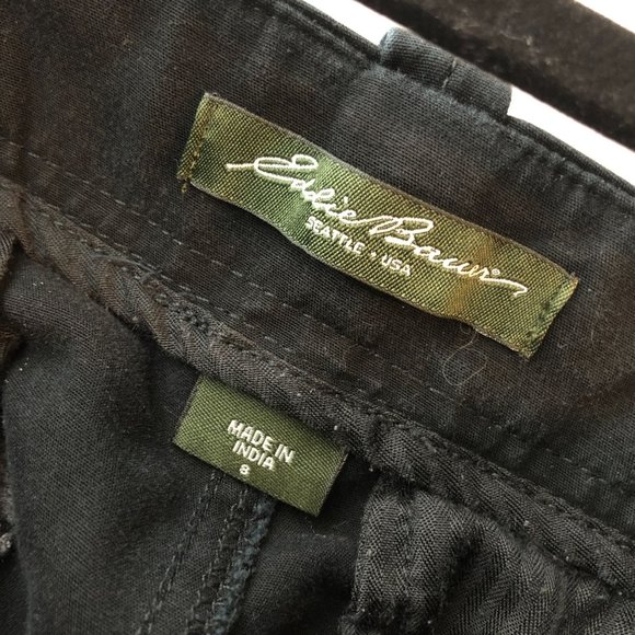 Eddie Bauer Womens Pants Mercer Fit Cotton Stretch Straight Leg Black 8 - Picture 3 of 6